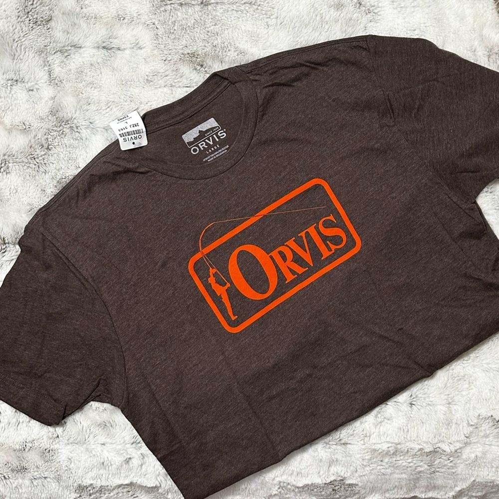 Orvis Men’s Brown Heather Tee Large NWT